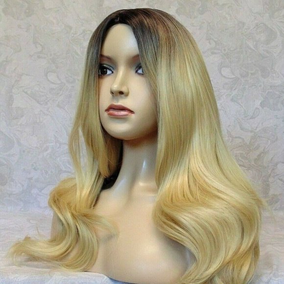 Long thick Wavy Blonde Ombre Heat Resistant Wig
